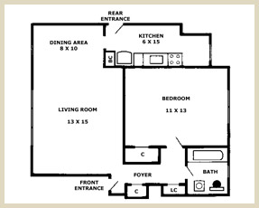 Floorplan - Unit 1E